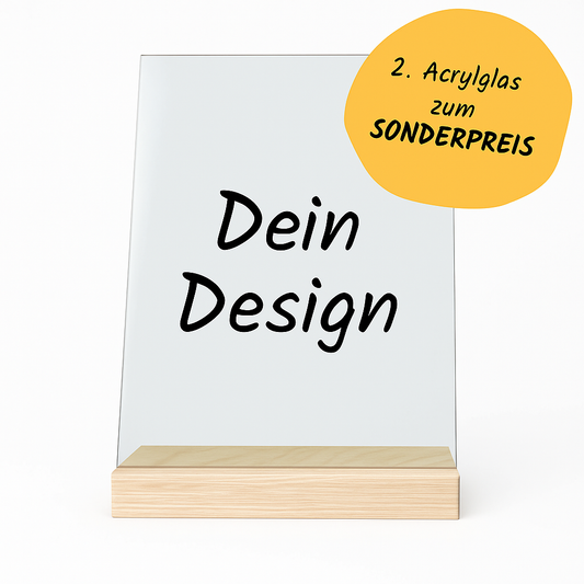 Zweite Acryltafel inkl. Aufsteller zum Sonderpreis (13x20 cm)